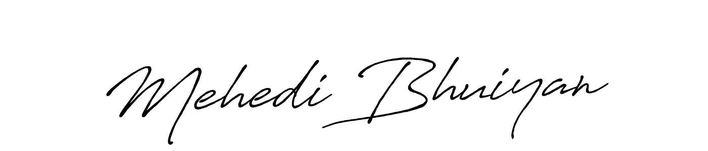 Make a beautiful signature design for name Mehedi Bhuiyan. With this signature (Antro_Vectra_Bolder) style, you can create a handwritten signature for free. Mehedi Bhuiyan signature style 7 images and pictures png