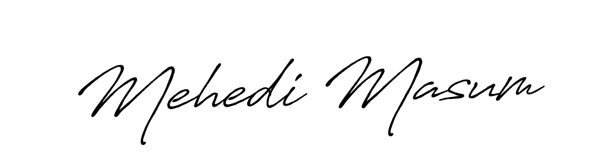 Create a beautiful signature design for name Mehedi Masum. With this signature (Antro_Vectra_Bolder) fonts, you can make a handwritten signature for free. Mehedi Masum signature style 7 images and pictures png