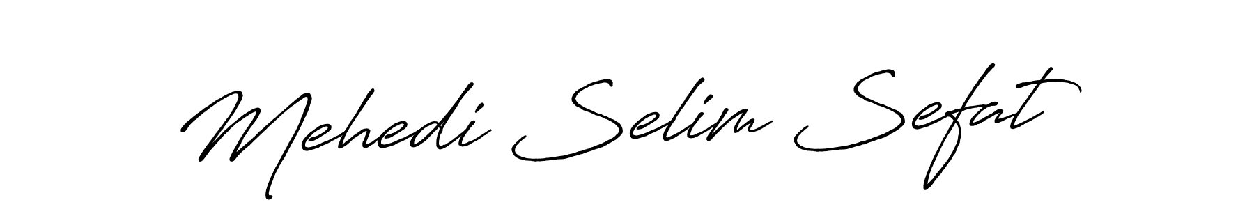 How to make Mehedi Selim Sefat name signature. Use Antro_Vectra_Bolder style for creating short signs online. This is the latest handwritten sign. Mehedi Selim Sefat signature style 7 images and pictures png