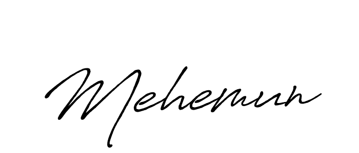 Create a beautiful signature design for name Mehemun. With this signature (Antro_Vectra_Bolder) fonts, you can make a handwritten signature for free. Mehemun signature style 7 images and pictures png