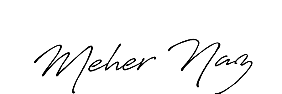 Make a beautiful signature design for name Meher Naz. With this signature (Antro_Vectra_Bolder) style, you can create a handwritten signature for free. Meher Naz signature style 7 images and pictures png