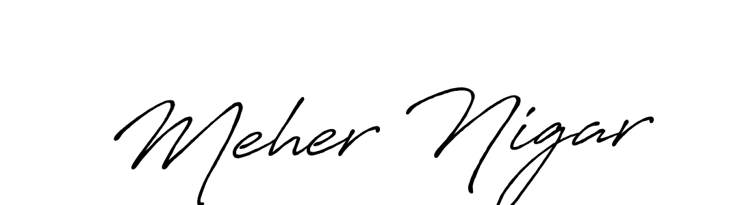 How to Draw Meher Nigar signature style? Antro_Vectra_Bolder is a latest design signature styles for name Meher Nigar. Meher Nigar signature style 7 images and pictures png