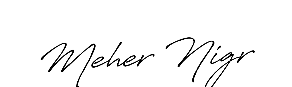 Check out images of Autograph of Meher Nigr name. Actor Meher Nigr Signature Style. Antro_Vectra_Bolder is a professional sign style online. Meher Nigr signature style 7 images and pictures png