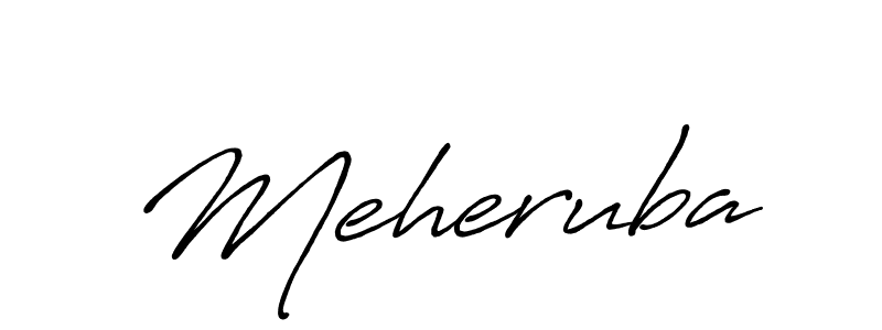 Use a signature maker to create a handwritten signature online. With this signature software, you can design (Antro_Vectra_Bolder) your own signature for name Meheruba. Meheruba signature style 7 images and pictures png