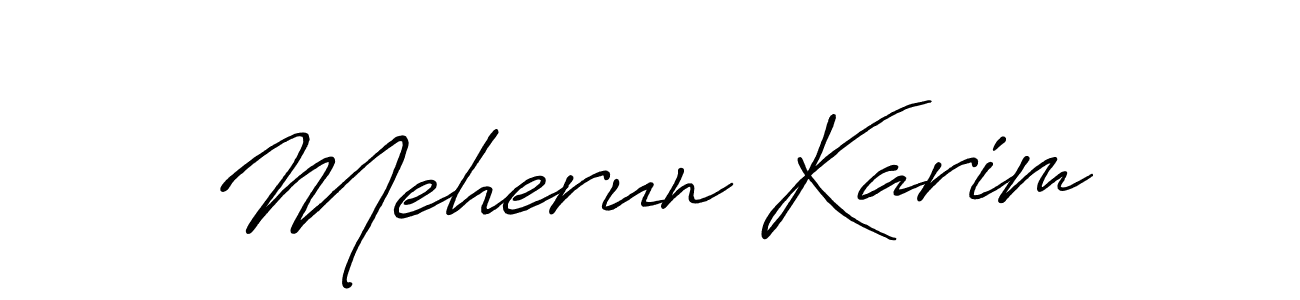 How to make Meherun Karim signature? Antro_Vectra_Bolder is a professional autograph style. Create handwritten signature for Meherun Karim name. Meherun Karim signature style 7 images and pictures png