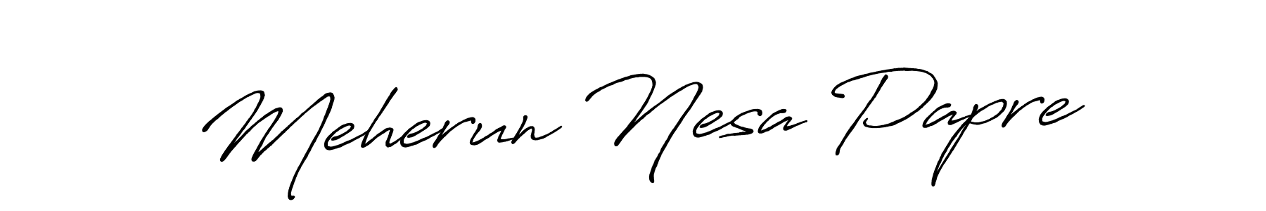 How to make Meherun Nesa Papre signature? Antro_Vectra_Bolder is a professional autograph style. Create handwritten signature for Meherun Nesa Papre name. Meherun Nesa Papre signature style 7 images and pictures png