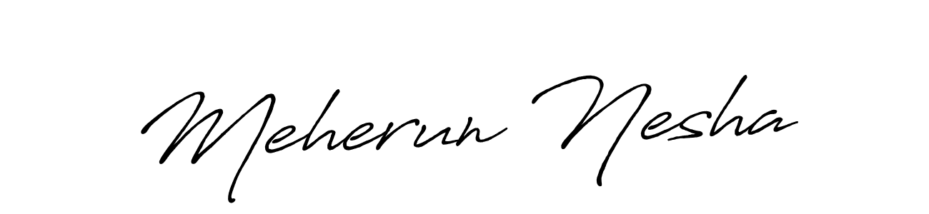 Make a beautiful signature design for name Meherun Nesha. Use this online signature maker to create a handwritten signature for free. Meherun Nesha signature style 7 images and pictures png