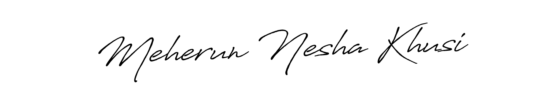 Check out images of Autograph of Meherun Nesha Khusi name. Actor Meherun Nesha Khusi Signature Style. Antro_Vectra_Bolder is a professional sign style online. Meherun Nesha Khusi signature style 7 images and pictures png