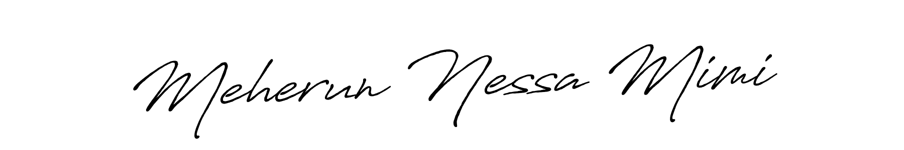 Make a short Meherun Nessa Mimi signature style. Manage your documents anywhere anytime using Antro_Vectra_Bolder. Create and add eSignatures, submit forms, share and send files easily. Meherun Nessa Mimi signature style 7 images and pictures png