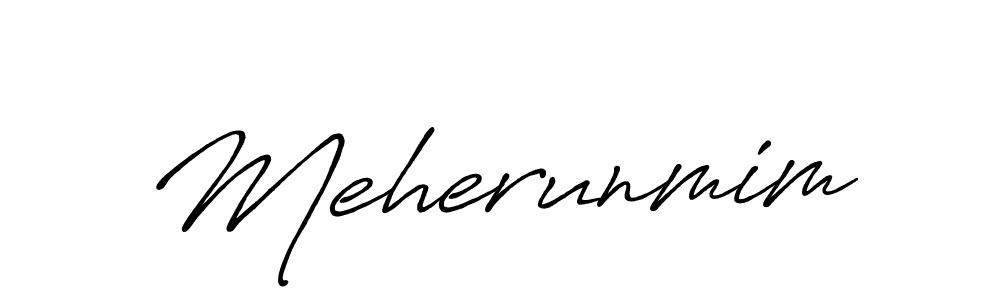 How to make Meherunmim name signature. Use Antro_Vectra_Bolder style for creating short signs online. This is the latest handwritten sign. Meherunmim signature style 7 images and pictures png