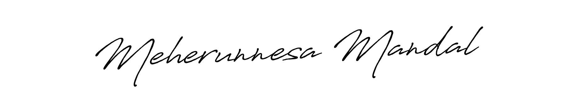Also we have Meherunnesa Mandal name is the best signature style. Create professional handwritten signature collection using Antro_Vectra_Bolder autograph style. Meherunnesa Mandal signature style 7 images and pictures png