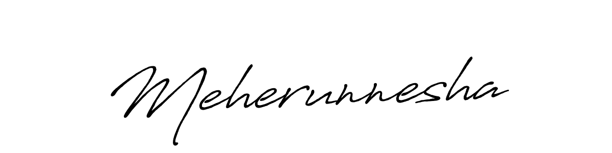 Also we have Meherunnesha name is the best signature style. Create professional handwritten signature collection using Antro_Vectra_Bolder autograph style. Meherunnesha signature style 7 images and pictures png