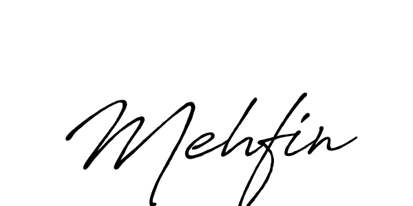 How to make Mehfin name signature. Use Antro_Vectra_Bolder style for creating short signs online. This is the latest handwritten sign. Mehfin signature style 7 images and pictures png