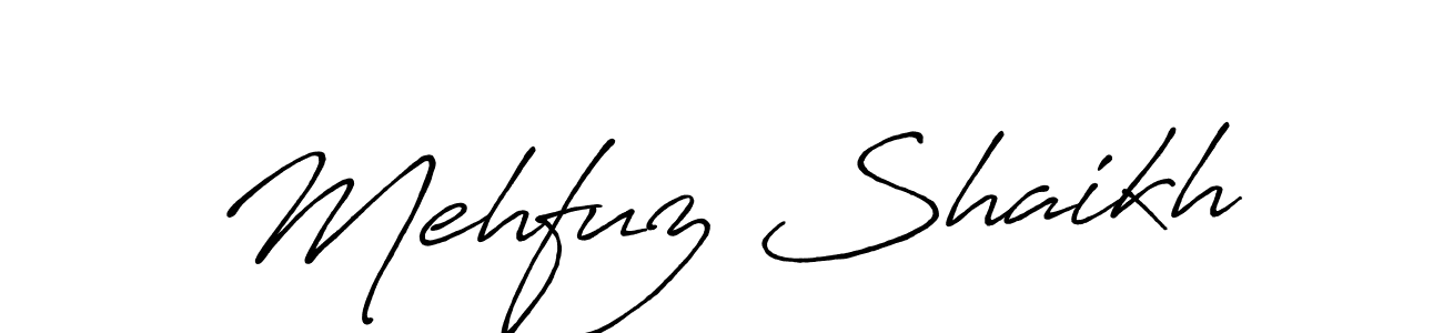Antro_Vectra_Bolder is a professional signature style that is perfect for those who want to add a touch of class to their signature. It is also a great choice for those who want to make their signature more unique. Get Mehfuz Shaikh name to fancy signature for free. Mehfuz Shaikh signature style 7 images and pictures png