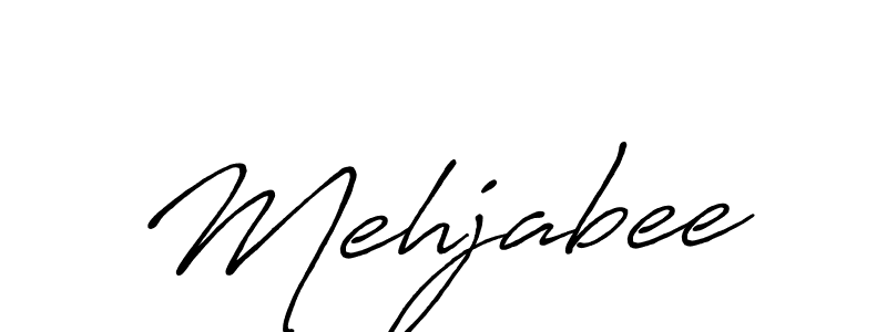 How to make Mehjabee name signature. Use Antro_Vectra_Bolder style for creating short signs online. This is the latest handwritten sign. Mehjabee signature style 7 images and pictures png