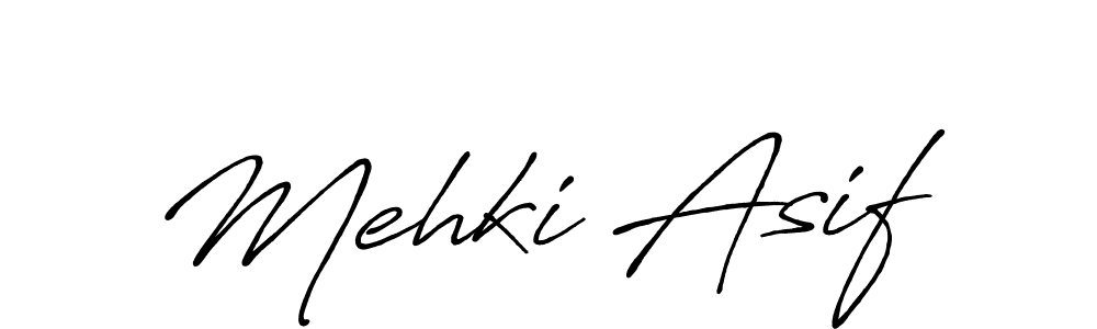 Mehki Asif stylish signature style. Best Handwritten Sign (Antro_Vectra_Bolder) for my name. Handwritten Signature Collection Ideas for my name Mehki Asif. Mehki Asif signature style 7 images and pictures png