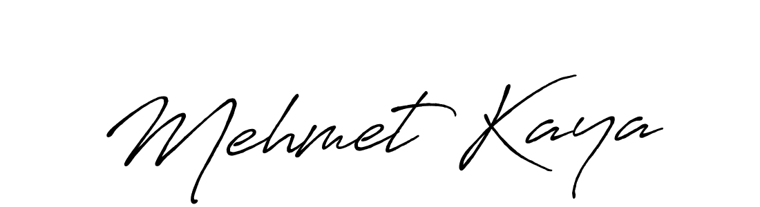 Make a beautiful signature design for name Mehmet Kaya. With this signature (Antro_Vectra_Bolder) style, you can create a handwritten signature for free. Mehmet Kaya signature style 7 images and pictures png