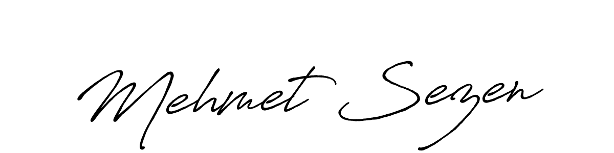 Use a signature maker to create a handwritten signature online. With this signature software, you can design (Antro_Vectra_Bolder) your own signature for name Mehmet Sezen. Mehmet Sezen signature style 7 images and pictures png