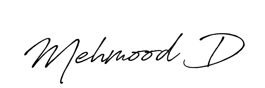 How to make Mehmood D name signature. Use Antro_Vectra_Bolder style for creating short signs online. This is the latest handwritten sign. Mehmood D signature style 7 images and pictures png