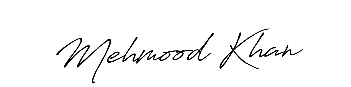 Make a beautiful signature design for name Mehmood Khan. With this signature (Antro_Vectra_Bolder) style, you can create a handwritten signature for free. Mehmood Khan signature style 7 images and pictures png