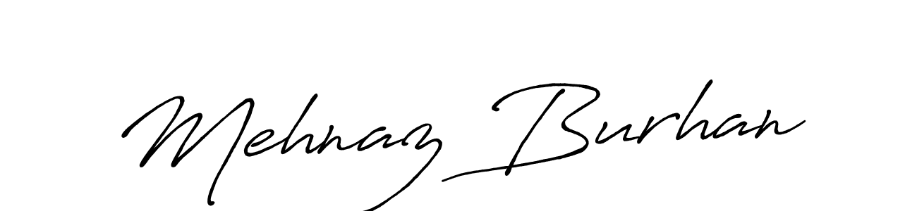 How to make Mehnaz Burhan name signature. Use Antro_Vectra_Bolder style for creating short signs online. This is the latest handwritten sign. Mehnaz Burhan signature style 7 images and pictures png