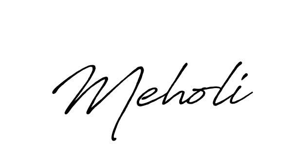 Make a beautiful signature design for name Meholi. With this signature (Antro_Vectra_Bolder) style, you can create a handwritten signature for free. Meholi signature style 7 images and pictures png