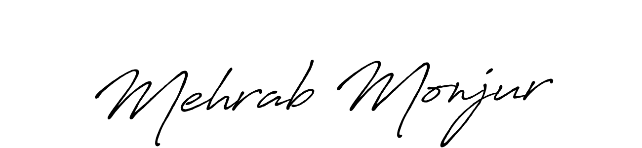 It looks lik you need a new signature style for name Mehrab Monjur. Design unique handwritten (Antro_Vectra_Bolder) signature with our free signature maker in just a few clicks. Mehrab Monjur signature style 7 images and pictures png