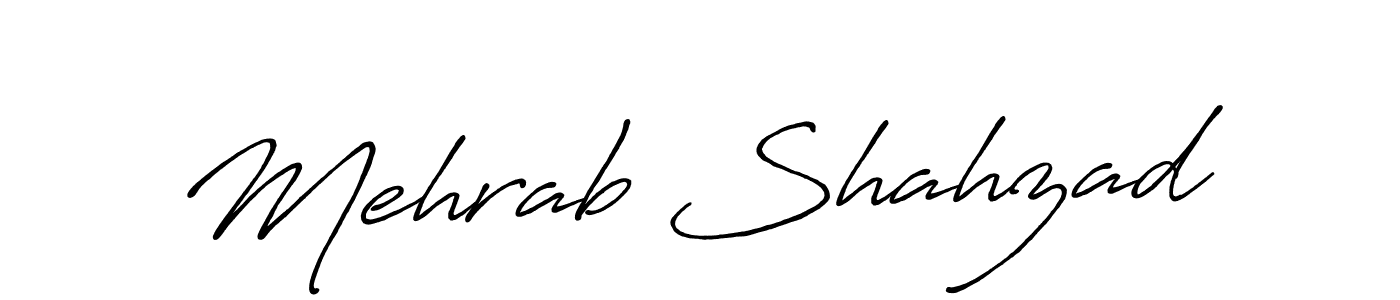 How to make Mehrab Shahzad name signature. Use Antro_Vectra_Bolder style for creating short signs online. This is the latest handwritten sign. Mehrab Shahzad signature style 7 images and pictures png