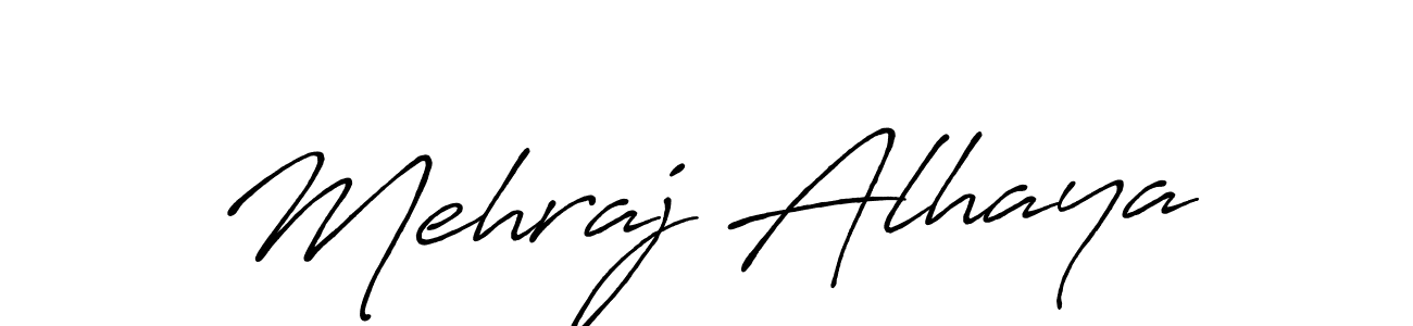 Create a beautiful signature design for name Mehraj Alhaya. With this signature (Antro_Vectra_Bolder) fonts, you can make a handwritten signature for free. Mehraj Alhaya signature style 7 images and pictures png