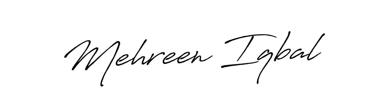 Mehreen Iqbal stylish signature style. Best Handwritten Sign (Antro_Vectra_Bolder) for my name. Handwritten Signature Collection Ideas for my name Mehreen Iqbal. Mehreen Iqbal signature style 7 images and pictures png