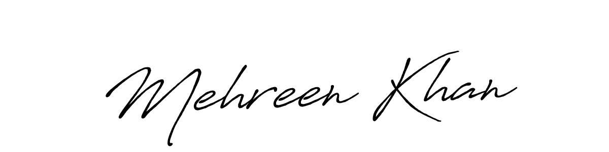 Make a beautiful signature design for name Mehreen Khan. With this signature (Antro_Vectra_Bolder) style, you can create a handwritten signature for free. Mehreen Khan signature style 7 images and pictures png