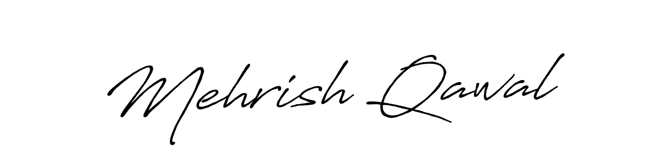 Create a beautiful signature design for name Mehrish Qawal. With this signature (Antro_Vectra_Bolder) fonts, you can make a handwritten signature for free. Mehrish Qawal signature style 7 images and pictures png