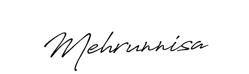 How to make Mehrunnisa name signature. Use Antro_Vectra_Bolder style for creating short signs online. This is the latest handwritten sign. Mehrunnisa signature style 7 images and pictures png