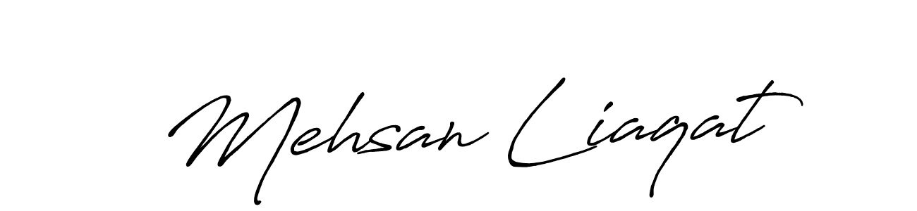 How to make Mehsan Liaqat name signature. Use Antro_Vectra_Bolder style for creating short signs online. This is the latest handwritten sign. Mehsan Liaqat signature style 7 images and pictures png