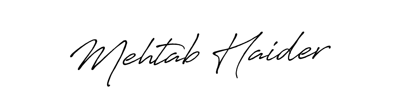 Also You can easily find your signature by using the search form. We will create Mehtab Haider name handwritten signature images for you free of cost using Antro_Vectra_Bolder sign style. Mehtab Haider signature style 7 images and pictures png
