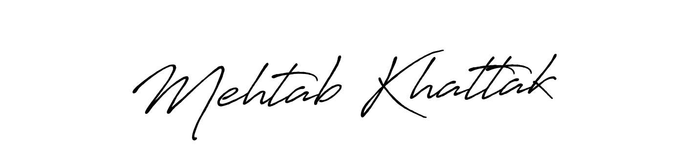 How to make Mehtab Khattak name signature. Use Antro_Vectra_Bolder style for creating short signs online. This is the latest handwritten sign. Mehtab Khattak signature style 7 images and pictures png