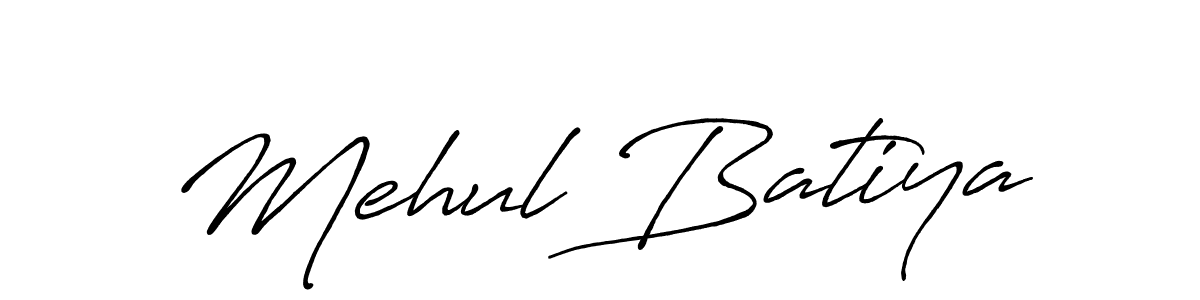 Mehul Batiya stylish signature style. Best Handwritten Sign (Antro_Vectra_Bolder) for my name. Handwritten Signature Collection Ideas for my name Mehul Batiya. Mehul Batiya signature style 7 images and pictures png