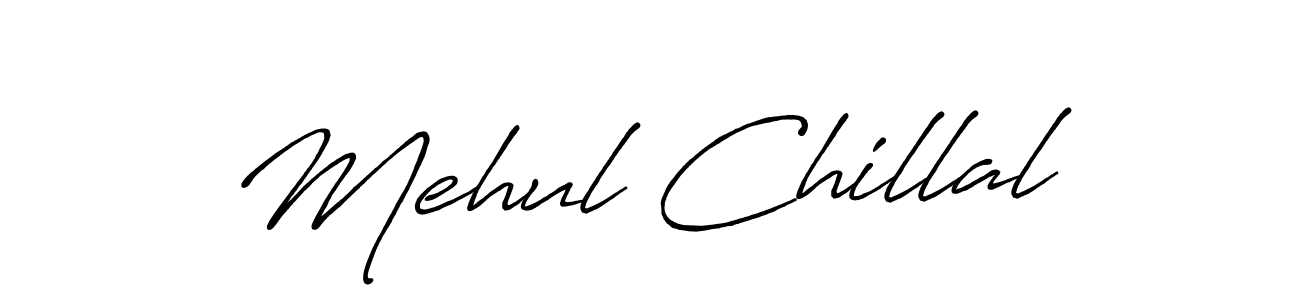 Use a signature maker to create a handwritten signature online. With this signature software, you can design (Antro_Vectra_Bolder) your own signature for name Mehul Chillal. Mehul Chillal signature style 7 images and pictures png