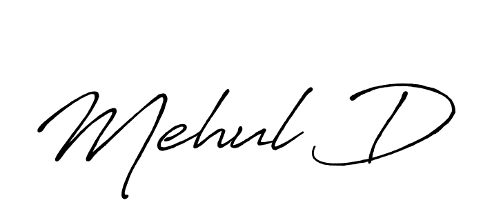 Use a signature maker to create a handwritten signature online. With this signature software, you can design (Antro_Vectra_Bolder) your own signature for name Mehul D. Mehul D signature style 7 images and pictures png