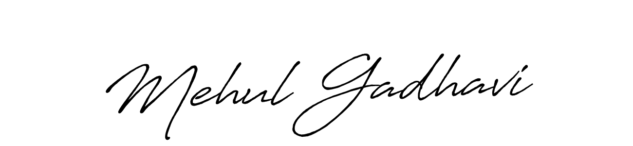 Also we have Mehul Gadhavi name is the best signature style. Create professional handwritten signature collection using Antro_Vectra_Bolder autograph style. Mehul Gadhavi signature style 7 images and pictures png