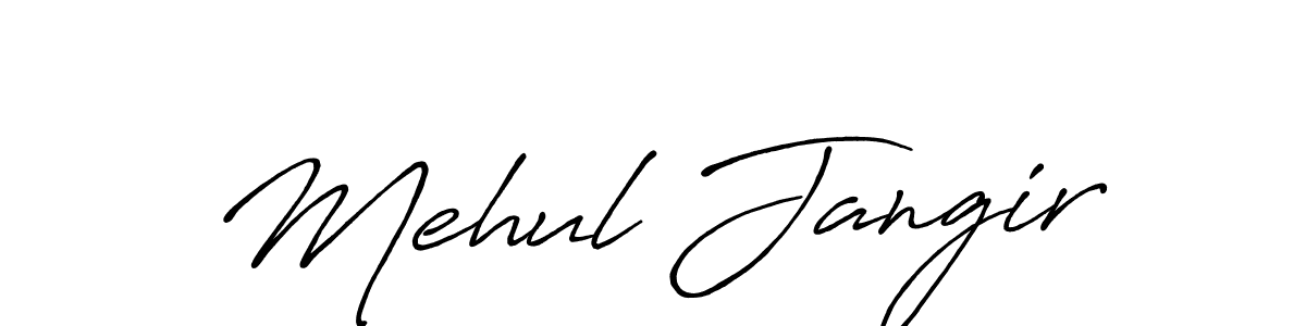 How to make Mehul Jangir name signature. Use Antro_Vectra_Bolder style for creating short signs online. This is the latest handwritten sign. Mehul Jangir signature style 7 images and pictures png