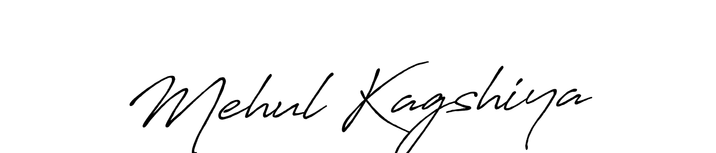 Make a beautiful signature design for name Mehul Kagshiya. With this signature (Antro_Vectra_Bolder) style, you can create a handwritten signature for free. Mehul Kagshiya signature style 7 images and pictures png