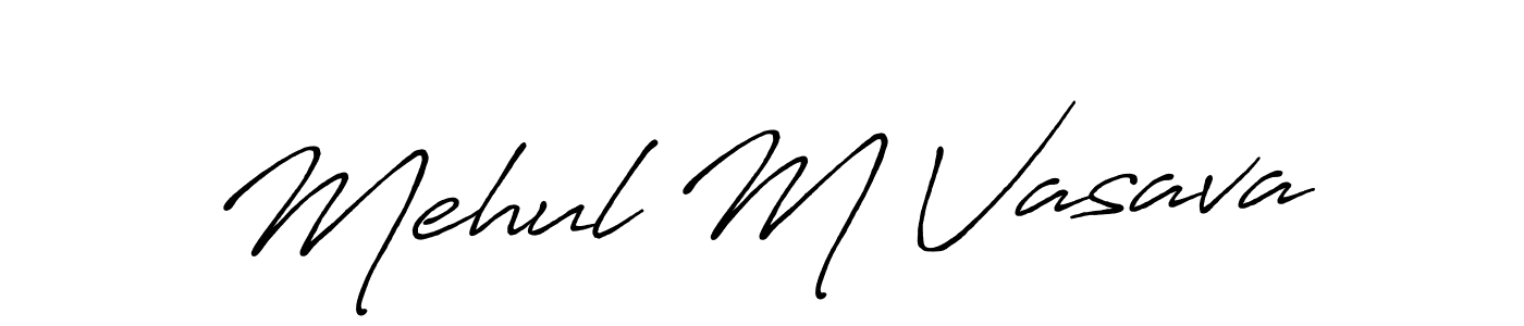 Use a signature maker to create a handwritten signature online. With this signature software, you can design (Antro_Vectra_Bolder) your own signature for name Mehul M Vasava. Mehul M Vasava signature style 7 images and pictures png