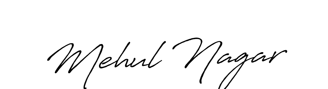 Create a beautiful signature design for name Mehul Nagar. With this signature (Antro_Vectra_Bolder) fonts, you can make a handwritten signature for free. Mehul Nagar signature style 7 images and pictures png