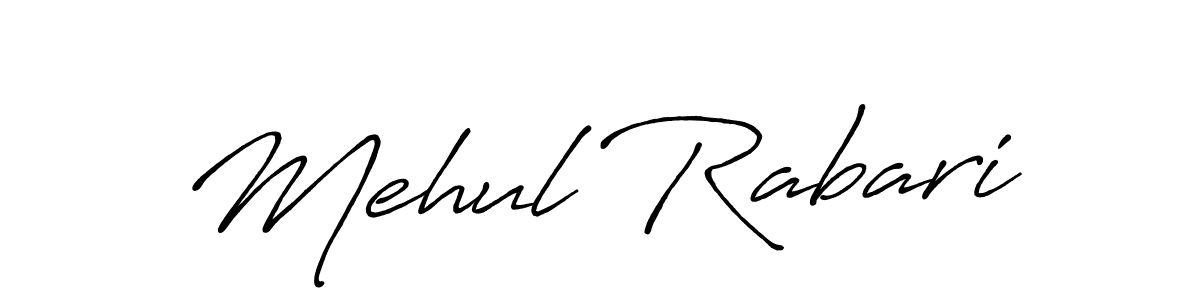 How to make Mehul Rabari name signature. Use Antro_Vectra_Bolder style for creating short signs online. This is the latest handwritten sign. Mehul Rabari signature style 7 images and pictures png