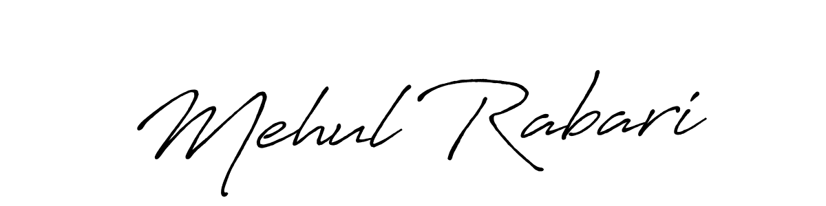 How to make Mehul Rabari name signature. Use Antro_Vectra_Bolder style for creating short signs online. This is the latest handwritten sign. Mehul Rabari signature style 7 images and pictures png