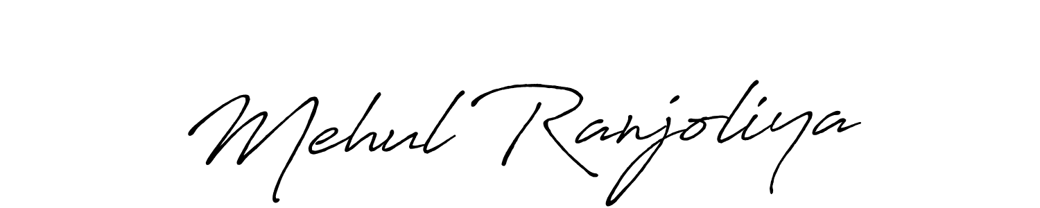 Design your own signature with our free online signature maker. With this signature software, you can create a handwritten (Antro_Vectra_Bolder) signature for name Mehul Ranjoliya. Mehul Ranjoliya signature style 7 images and pictures png