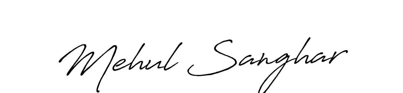 Design your own signature with our free online signature maker. With this signature software, you can create a handwritten (Antro_Vectra_Bolder) signature for name Mehul Sanghar. Mehul Sanghar signature style 7 images and pictures png