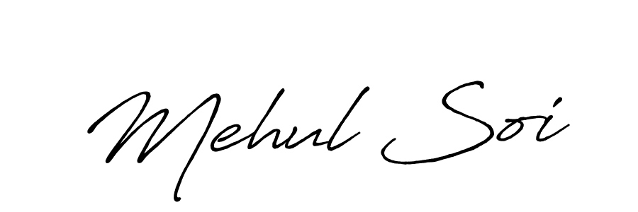Mehul Soi stylish signature style. Best Handwritten Sign (Antro_Vectra_Bolder) for my name. Handwritten Signature Collection Ideas for my name Mehul Soi. Mehul Soi signature style 7 images and pictures png