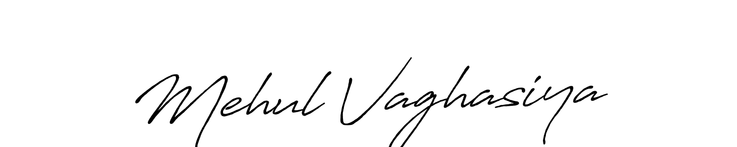 Make a beautiful signature design for name Mehul Vaghasiya. With this signature (Antro_Vectra_Bolder) style, you can create a handwritten signature for free. Mehul Vaghasiya signature style 7 images and pictures png